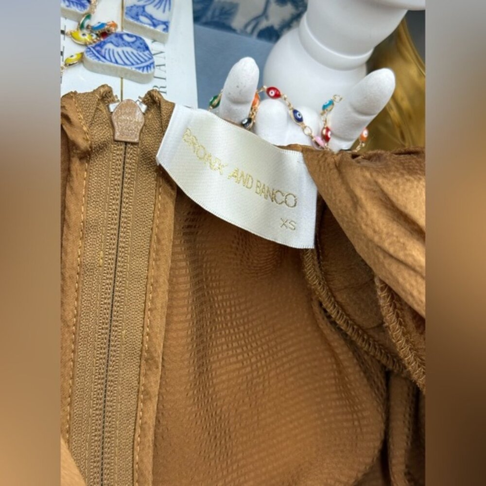 🆕 BRONX & BANCO 🧿 NWOT Carmen Long Sleeve Belted Maxi Gown, Copper, Sz XS US 2 - Picture 16 of 17